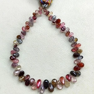 Natural Multicolor Spinel Gems 4x3 to 7x5 mm Size Smooth Pear Shape Beads 7" - Picture 1 of 10
