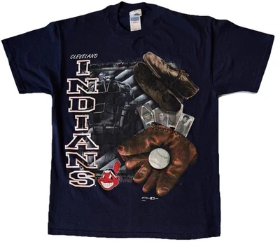 Camiseta Vintage Años 90 Indios Cleveland Hank Aaron Original Talla Grande Hecha en EE. UU. 1998 Foto 1 de 4