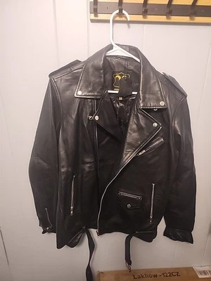 Chaqueta de cuero clásica para moto para hombre talla M negra Foto 1 de 4