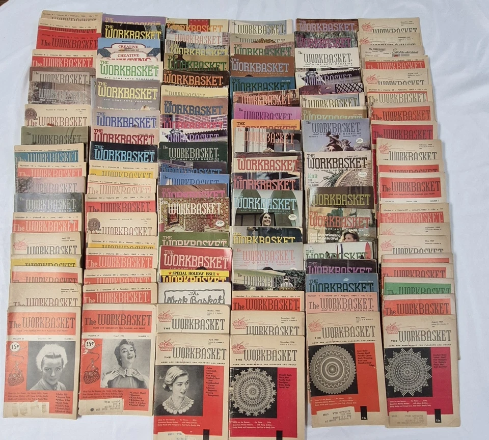 HUGE LOT 114 ISSUES THE WORKBASKET Magazine 1940s-1980s - Needlecraft Patterns - Image 1 of 4