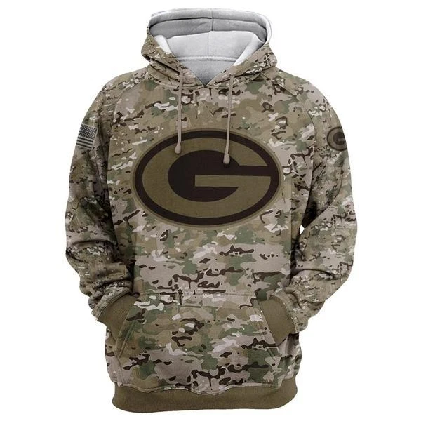 Sudadera con capucha estampada de camuflaje de Green Bay Packers para fanáticos del fútbol americano Foto 1 de 3