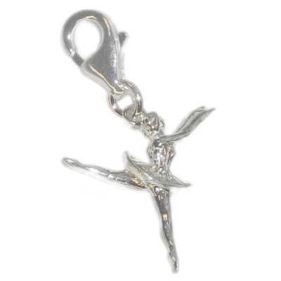 Ballerina-Anhänger aus Sterlingsilber mit Clip .925 x 1 Ballett-Anhänger- - Bild 1 von 4