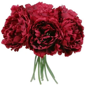 Artificial Peony for Fall Home Decoration 5 Pcs Red Faux Peonies for Hallowee... - Picture 1 of 5