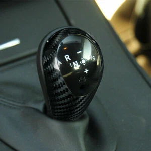Real Dry Carbon Fiber Gear Shift Knob Cover for BMW E90 M3 E60 M5 M6 - Picture 1 of 7