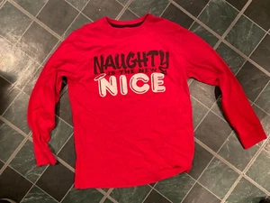 Boy's Old Navy Naughty is The New Nice Top Medium 8 Long Sleeve*Pre Owned* ccc1 - Picture 1 of 3