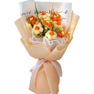 Exquisite Knitted Bouquet with Crochet Flowers Timeless Beauty for Any Space - Picture 1 of 40