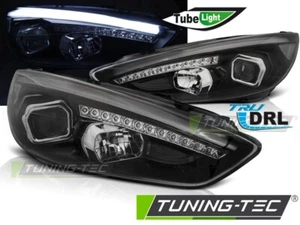 FARI ANTERIORI LED TUBE NERO PER FORD FOCUS MK3 15-18 FANALI HEADLIGHTS - Imagen 1 de 6
