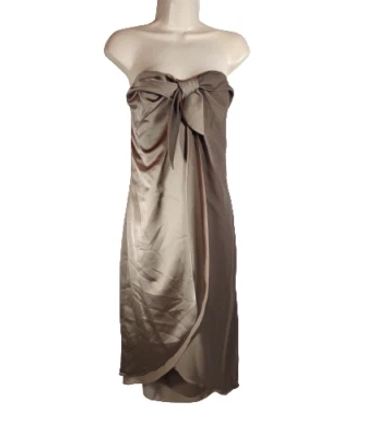 Vestido Halston Heritage para mujer talla 8 sin tirantes sin mangas topo fiesta cóctel Foto 1 de 4