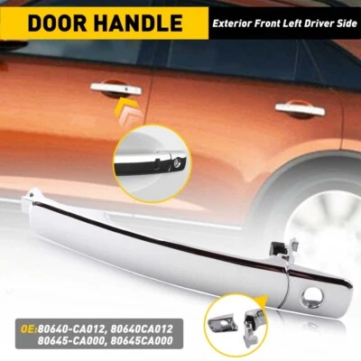 Manija de puerta cromada delantera izquierda del lado del conductor para Nissan Rogue 2008-2013 03-07 Murano Foto 1 de 4