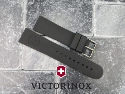 Victorinox Swiss Army Rubber Strap Black Maverick Diver Watch Band 22mm 20mm R - Image 1 of 4