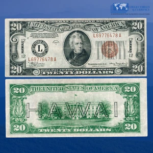Fr.2305 1934A $20 Twenty Dollars FRN Brown Seal "HAWAII" WWII, VF #76478 - Picture 1 of 1