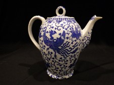 Vintage Japan Blue and White Porcelain Tea Pot