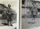 2 Vintage 1930s African American Little Boy On Roller Skates w/ Mom Photographs