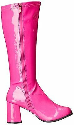 ELLIE GOGO DANCER CLUB FUCHSIA PINK ZIP UP COSTUME PUNK BOOTS 3" HEELS SHOES - Image 1 of 1