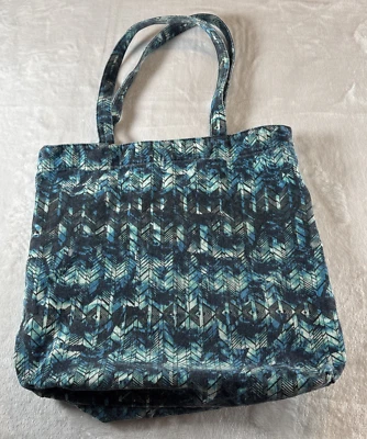 Mossimo Pocket Canvas Slouchy Tote Bag Teal Black Large Double Handle Strap - Image 1 of 4