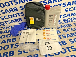 Nissan Note - Shell Helix Ultra Aceite 5W 30 Bolsa - 2 Embudos, Guantes, Toallitas - Kit - Imagen 1 de 5