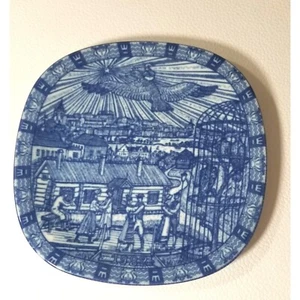 1982 Rorstrand Blue Square Julen Weihnachtsteller Limited Edition 7,5" Vintage - Bild 1 von 5