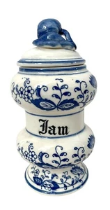 VINTAGE DELFT JAM CANISTER "BLUE ONION" - Picture 1 of 7