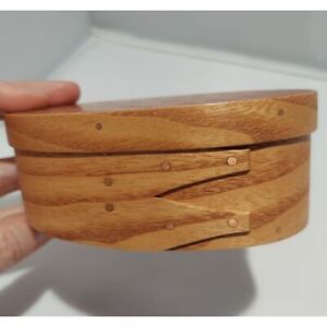 Strouse Shaker Oval Wood Box Two Nail Head Tabs