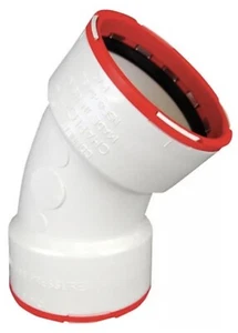 Charlotte Pipe & Found CTT 321 1200HA 45 Degree Bend Elbow, PVC, White - Bild 1 von 3
