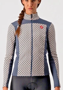NEW Castelli Women's Sfida 2 Long Sleeve Jersey Soft Pink/Blue Size Small - Picture 1 of 2