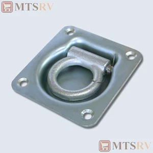 Brophy RR07 4,400 lb. Zinc Tie Down - SINGLE - Square Recessed Bolt On Rope Ring - Imagen 1 de 1