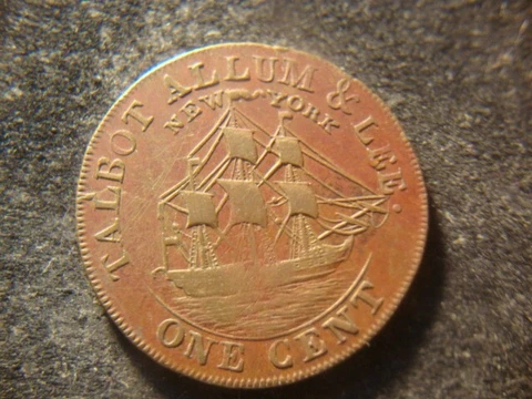 1794 XF Talbot Alum & Lee Cent Token Copper Coin Nice RXR HZX Cover