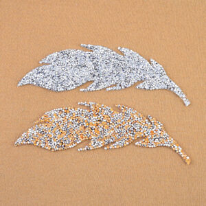 DIY Rhinestone Patches Sequins Leaves Iron-on Applique Embroidery Clothing Badge
