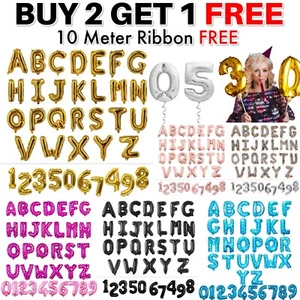 16'' Foil Balloons A-Z Self Inflating Letter Age 0-9 Birthday LARGE Party Decor - Picture 1 of 7