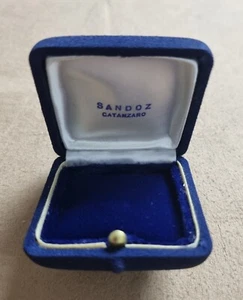 Sandoz Catanzaro vintage blu fabric jewelry box 1970-1980s' good condition - Bild 1 von 9