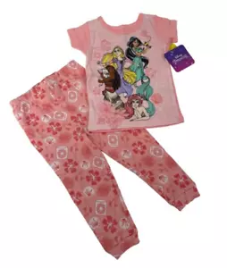 Pigiama Principessa Disney Cotone Raperonzolo Ariel Moana Rosa Gelsomino 2T Nuovo con etichette - Foto 1 di 8