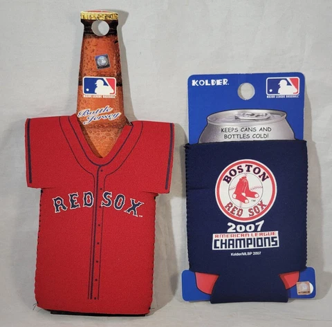 2007 Boston Red Sox ALCS Champions Can Bottle Coozie Holders NOS Baseball Jersey Cover