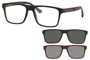 Emporio Armani Men's EA4115F 5042/1W Matte Black w/ two Clip-ons Sunglasses 54mm - Picture 1 of 6