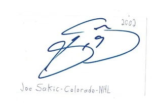 Joe Sakic signed autographed index card! AMCo! 11004 - Picture 1 of 1