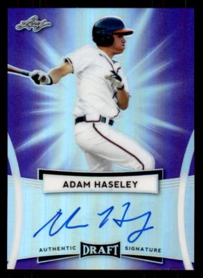 2017 Leaf Metal Draft Purple #BAAH1 Adam Haseley Rookie Auto #1/15 (ref 31935) - Image 1 of 2