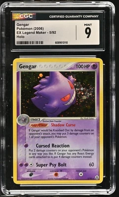 CGC 9 MINT Gengar 2006 EX Legend Maker 5/92 Holo Pokemon Card - Image 1 of 2