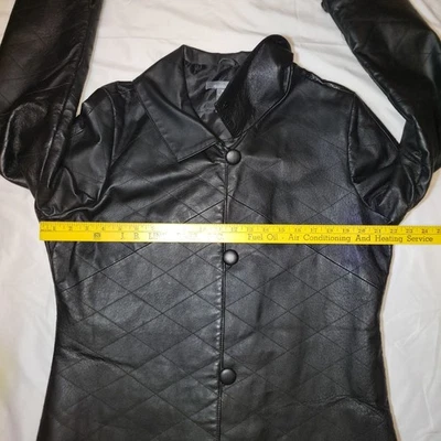 Chaqueta de manga larga forrada de cuero genuino XL negra Hillard & Hanson para mujer Foto 1 de 4