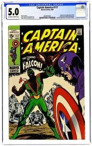 Captain America #117 CGC 5.0 1969 3837875001 1st app. and origin Falcon - Picture 1 of 2
