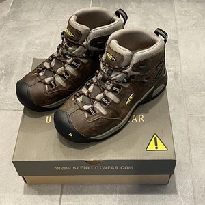 Keen Mens 9.5D Detroit XT Mid Soft Toe 6” Industrial Work Boots Brown Leather - Picture 1 of 3