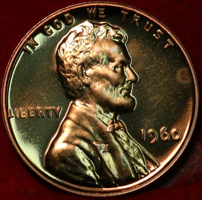 Uncirculated Red Proof 1960 Philadelphia Mint Lincoln Memorial Cent - Image 1 of 2