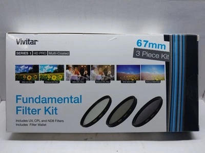 Vivitar Series 1 HD Pro  67mm 3 Piece Fundamental Filter Kit (UV, CPL, ND8) - Image 1 of 3