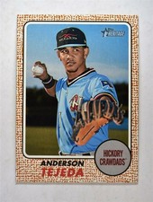 2017 Topps Heritage Minors Base #62 Anderson Tejeda - Hickory Crawdads