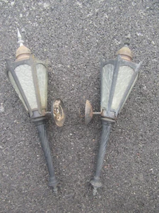 Antq Exterior Fredrick Ramond Pendant Slag Glass Lantern Sconce Lighting Fixture - Picture 1 of 11