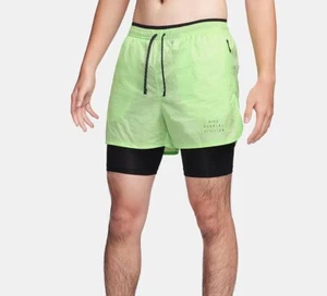 Nike Running Division Repel Men's 7" 2-in-1 Running Shorts Lime SMALL FB8544-337 - Picture 1 of 12
