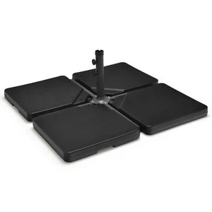 4pcs Patio 13L Cantilever Offset Umbrella Base Heavy Duty Outdoor Square Black - Picture 1 of 10