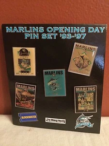 JUEGO DE PINES DE COLECCIONISTA FLORIDA MARLINS EDICIÓN LIMITADA DÍA DE APERTURA '93-'97 (RARO) Nuevo - Imagen 1 de 4