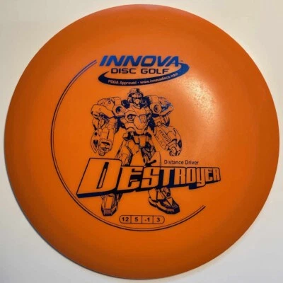 INNOVA DX DESTROYER 171.11 GRAMS BRIGHT ORANGE w/BLUE FOIL HOTSTAMP - Image 1 of 2