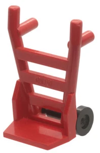Minifigura de mano Lego parte 2495 y carro de ruedas 2496 rojo - Imagen 1 de 4