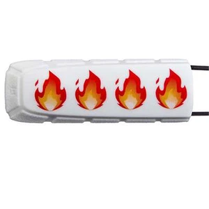 Condón/cubierta de barril de bayoneta Exalt Paintball - emoji de fuego blanco - Imagen 1 de 1