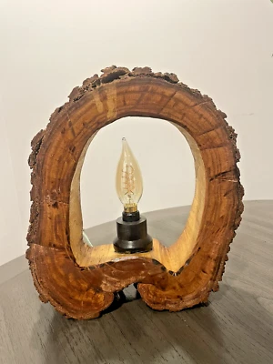 Handcrafted Wooden Table Lamp - Image 1 of 4